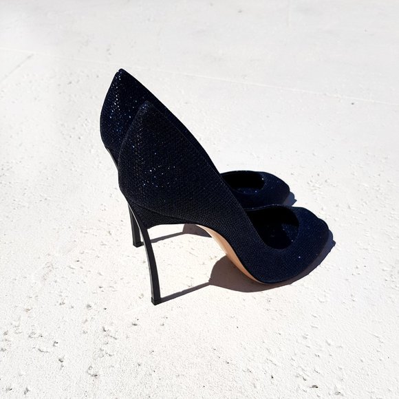 Casadei Blade stiletto heels size 10 midnight blue sparkle - Picture 6 of 8